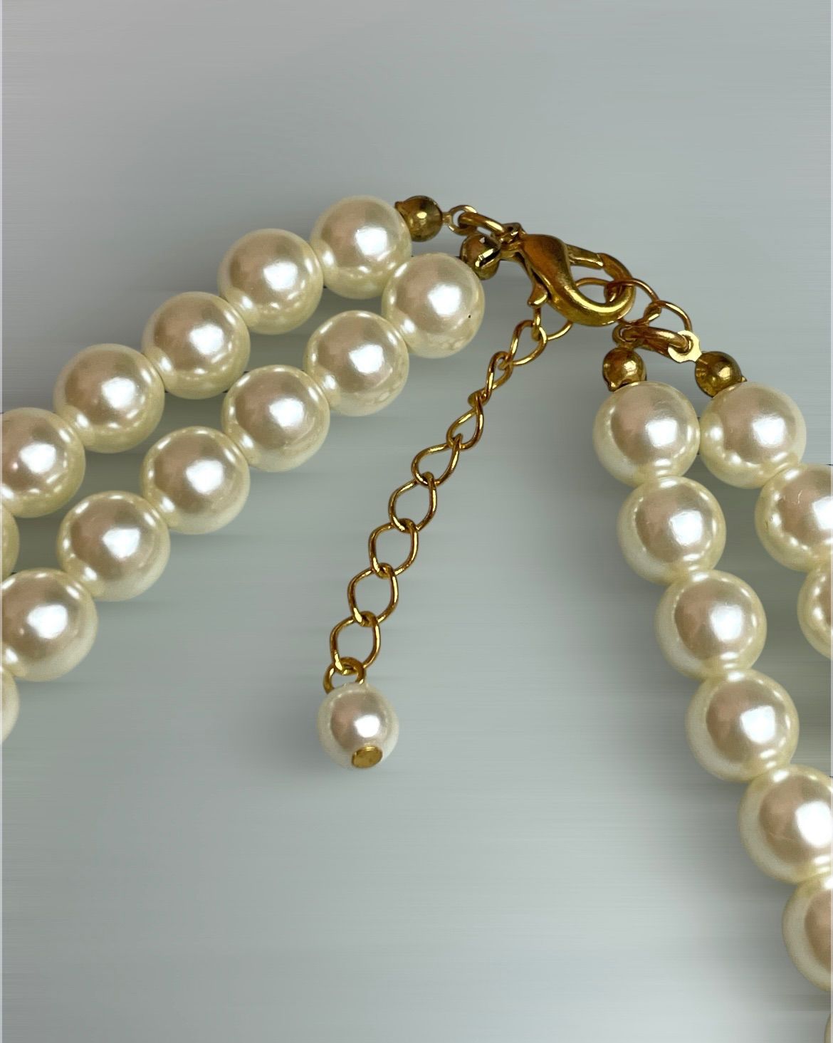 美品 【希少】JESUS DIAMANTE | 2連パール クラウンロゴネックレス