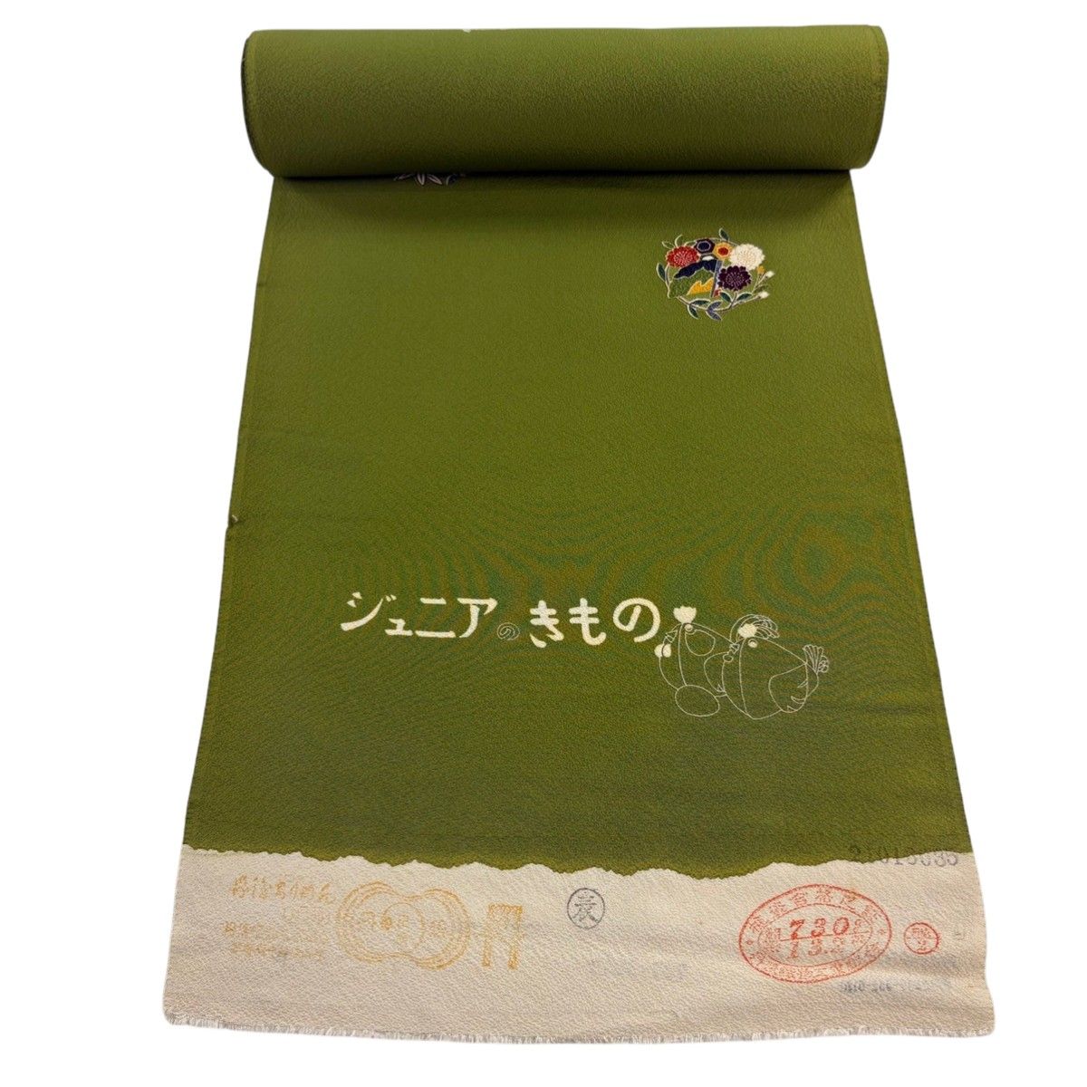 反物 秀品 小紋 花丸文 桜 金彩 よもぎ色 正絹 【中古】 - メルカリ