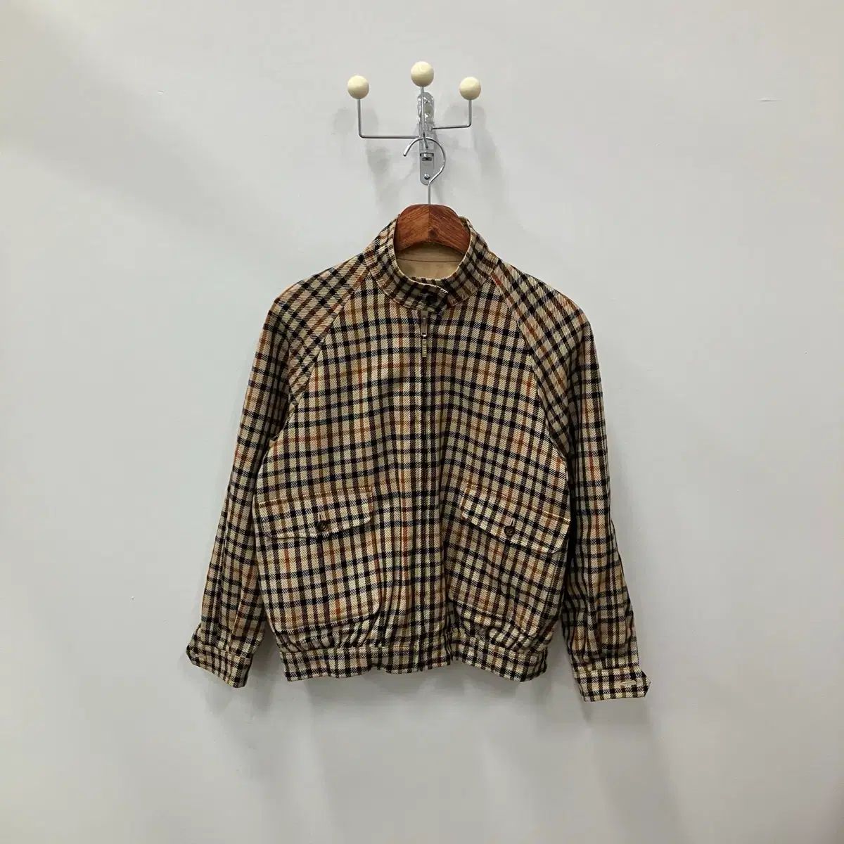 DAKS（ダックス）リバーシブル ウール チェック スイングトップ ジップ