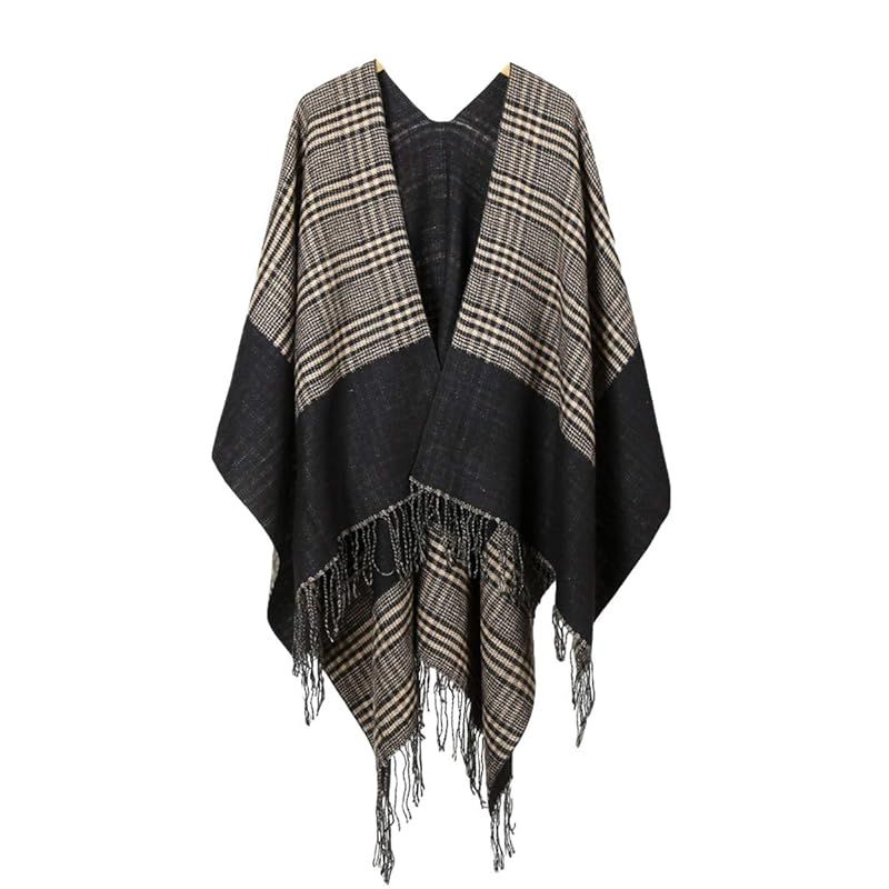 LOPKS.] [ロプクス] オルテガ柄 ポンチョ レディース 大判ストール