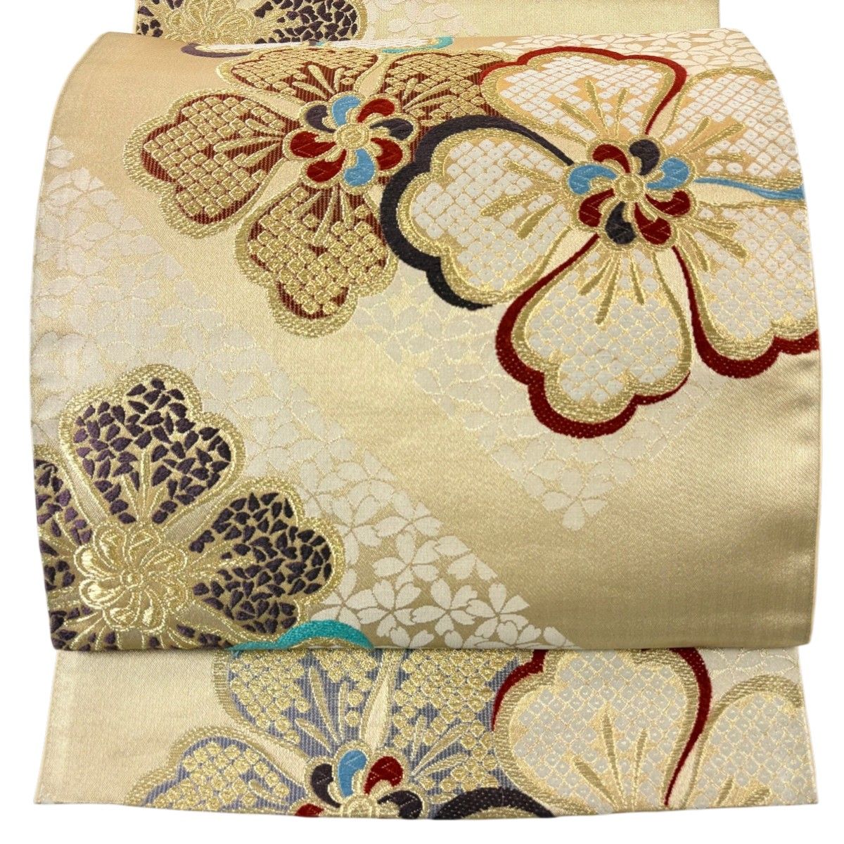 袋帯 秀品 振袖向き 桜 金糸 箔 金色 六通 正絹 【中古】 - メルカリ