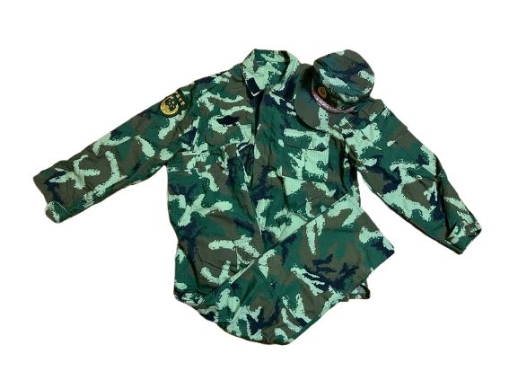 中古】中国人民解放軍 〇七式武装警察夏季迷彩服＋〇五式武装警察略帽