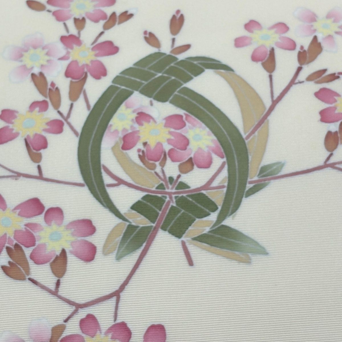 名古屋帯 秀品 落款 笹籠 枝花 ベージュ 正絹 【中古】 - メルカリ