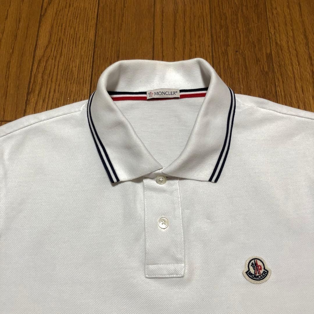 MONCLER シンプル S 定番 ポロシャツ ホワイト 4S268 - メルカリ