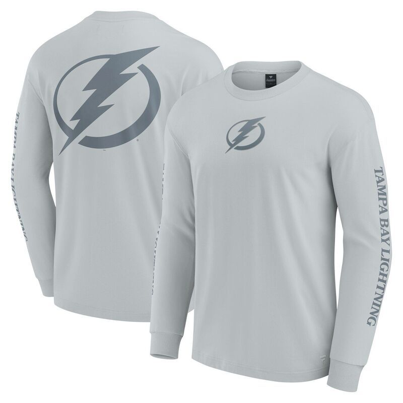 ファナティクス メンズ トップス Tシャツ Mens Fanatics Gray Tampa Bay Lightning Elementstrive Long Sleeve TShirt Lgh Grey グレー