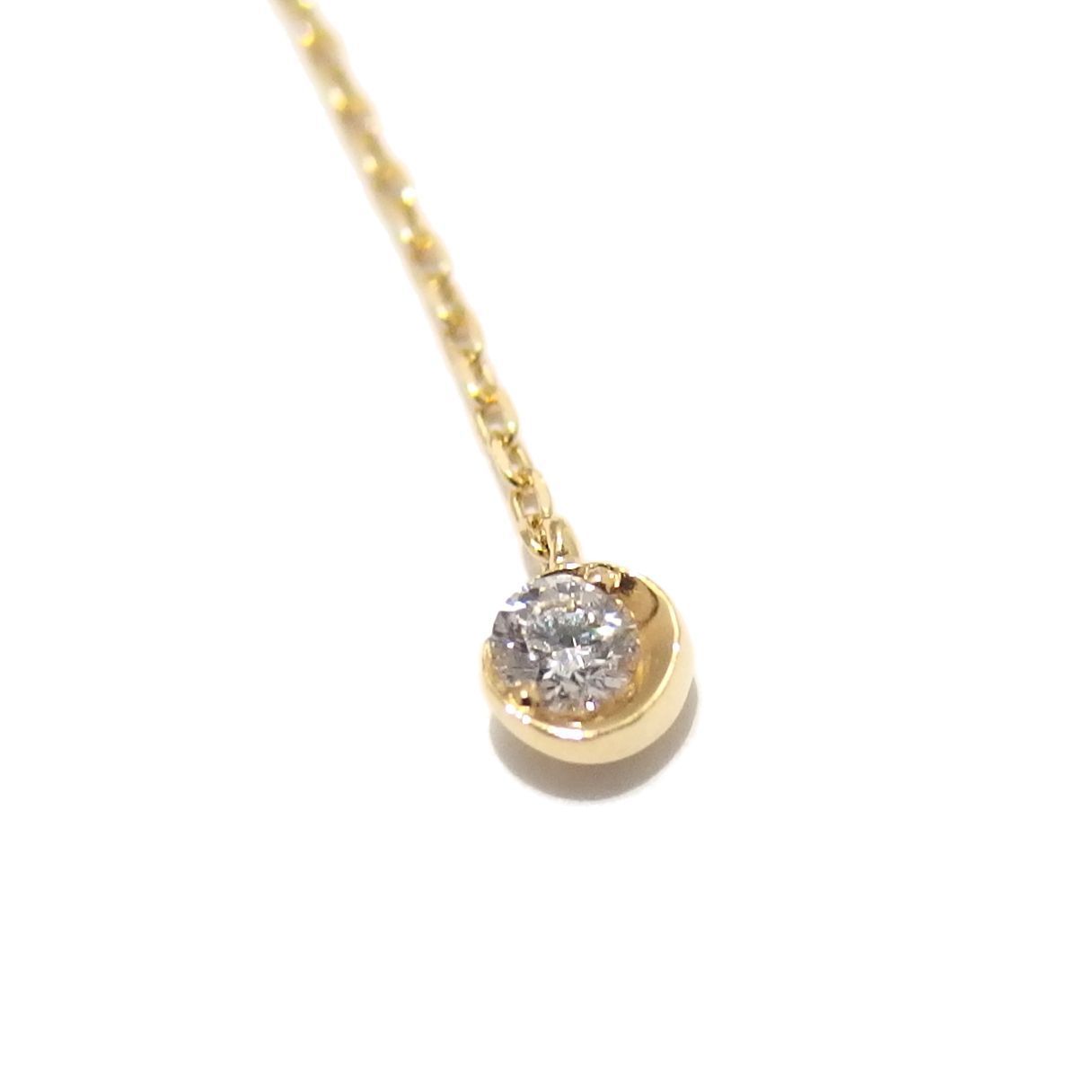 美品☆STAR JEWELRY MOON SETTING スイング ピアス K18 ゴールド 