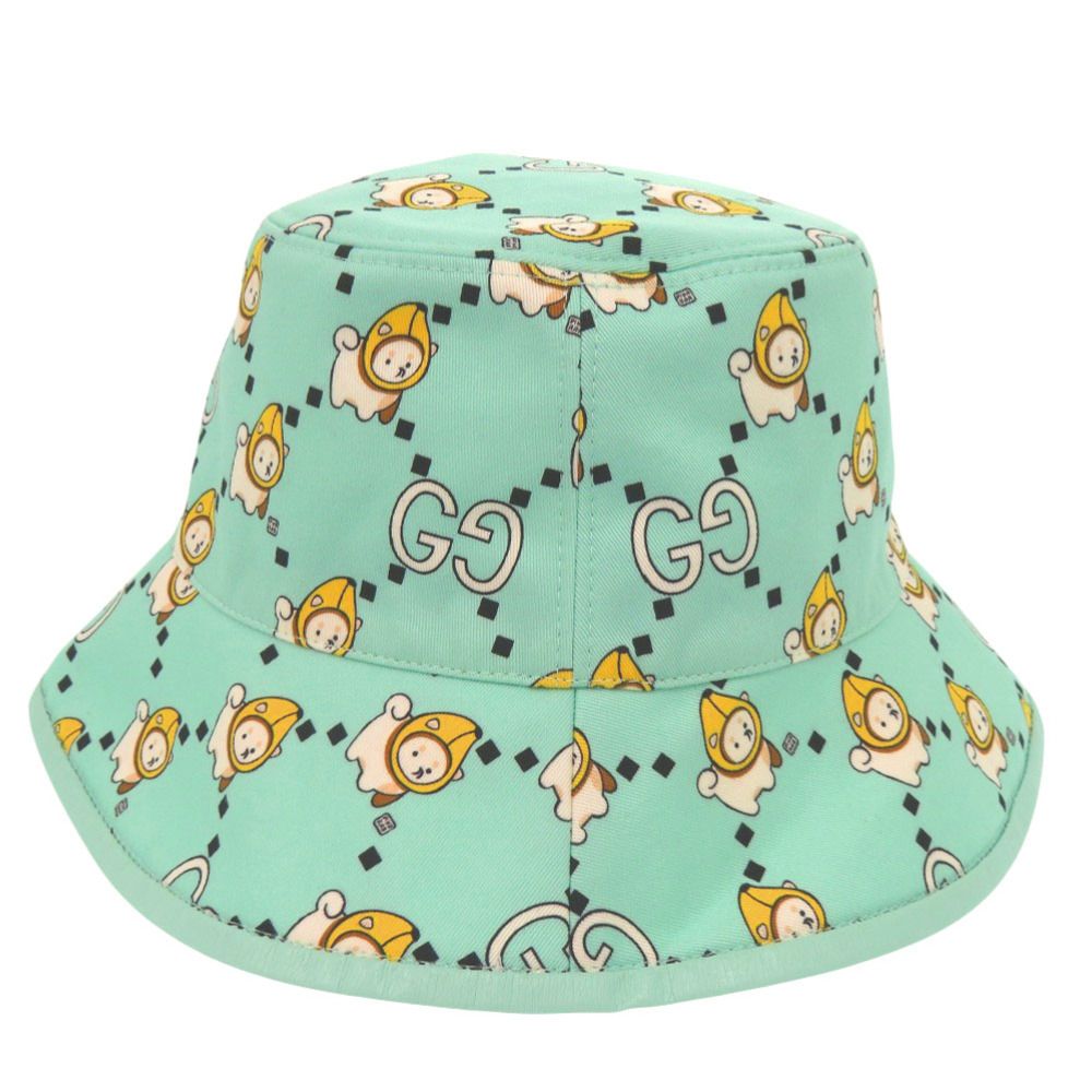 新品同様 グッチ Kawaii printed バケットハット 736960 4HAX3 柴犬