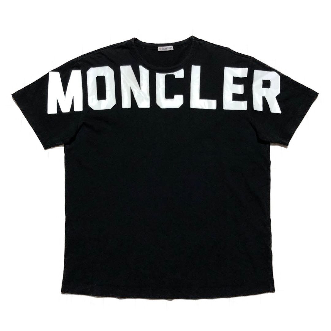MONCLER デカロゴ Tシャツ ブラック M 国内正規品 4S282 - メルカリ