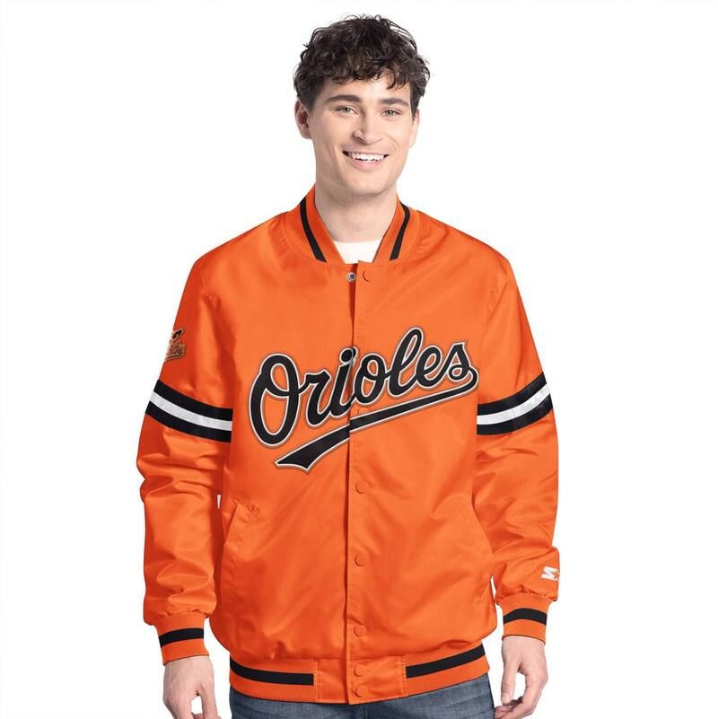 スターター メンズ アウター ジャケット・ブルゾン MensStarter Orange Baltimore Oriolescout FullSnap Varsity Jacket Orl Orange オレンジ