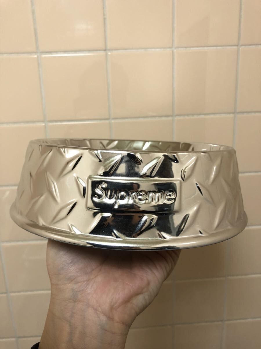 福岡出品 Supreme 23SS Diamond Plate Dog Bowl Silver シュプリーム
