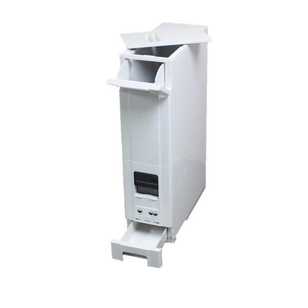 コンパクト ライスストッカー/米びつ 〔マイルドホワイト 32kg収納