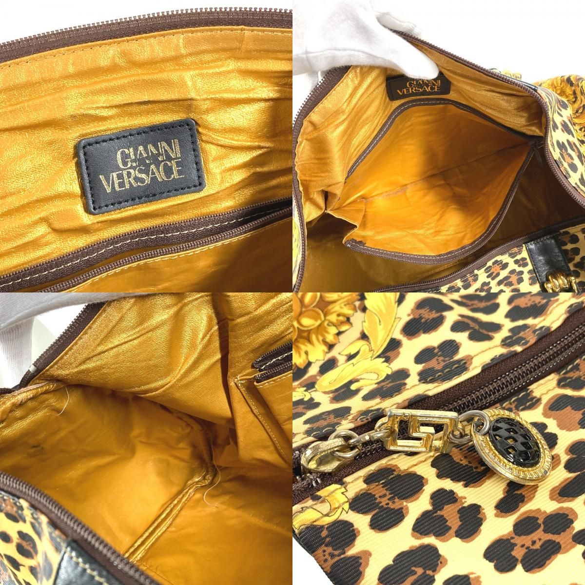 VERSACE ヴェルサーチ ボストンバッグ レオパード 豹 ヒョウ PVC