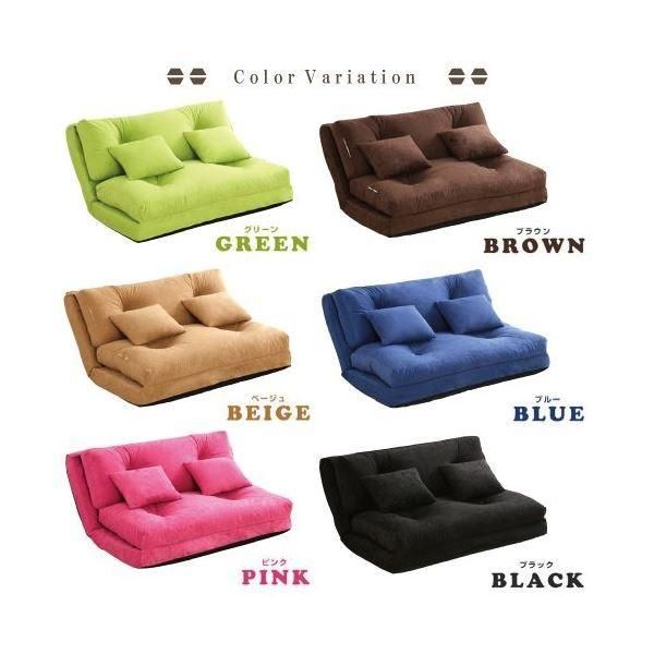 3WAY ソファーベッド 〔セミダブル 幅120cm ベージュ〕 日本製 パイプ