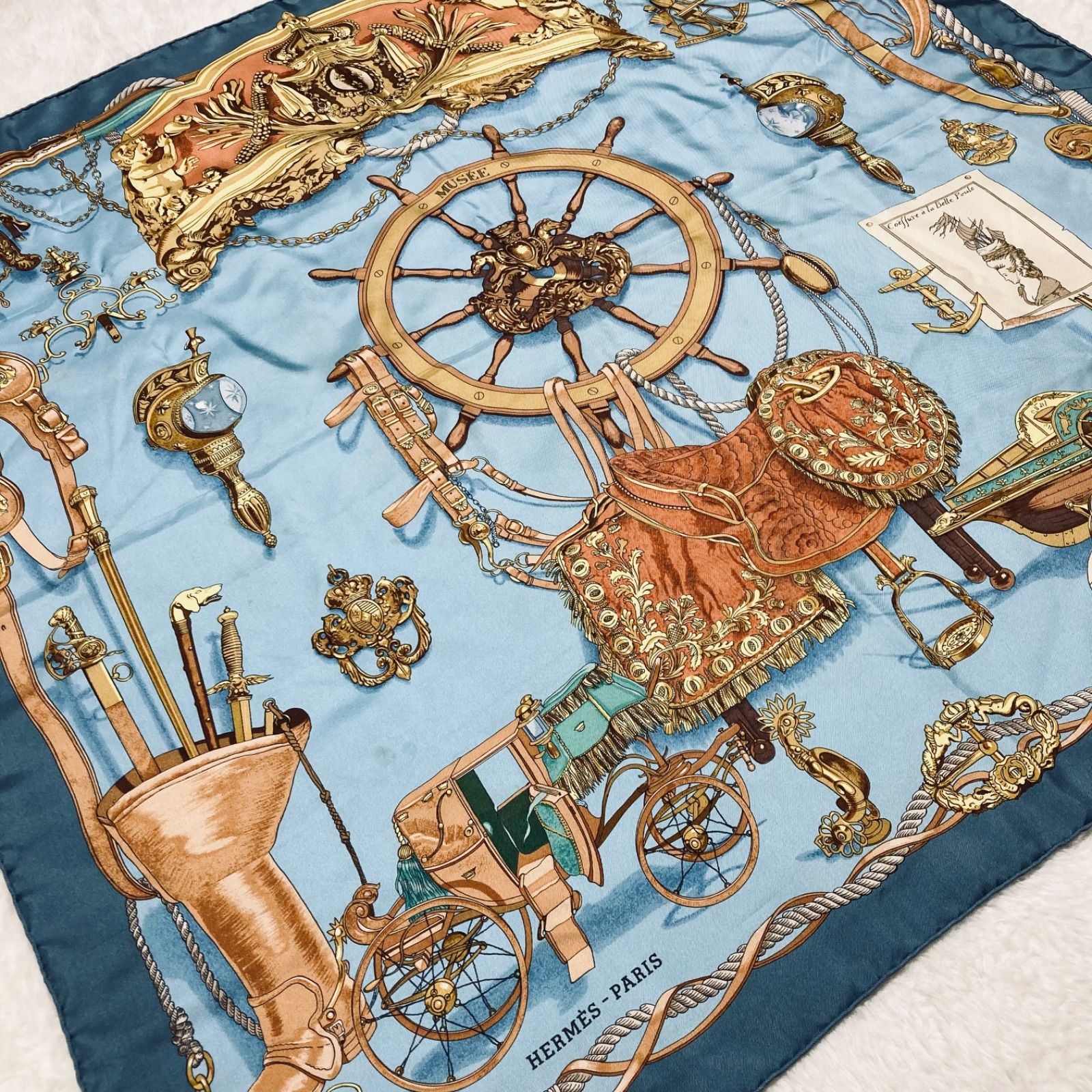 HERMES エルメス カレ90 MUSEE ミュゼ 大判スカーフ シルク100