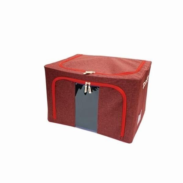 スタッキング窓付き収納ボックス（66L）レッド アンファンス EN FANCE