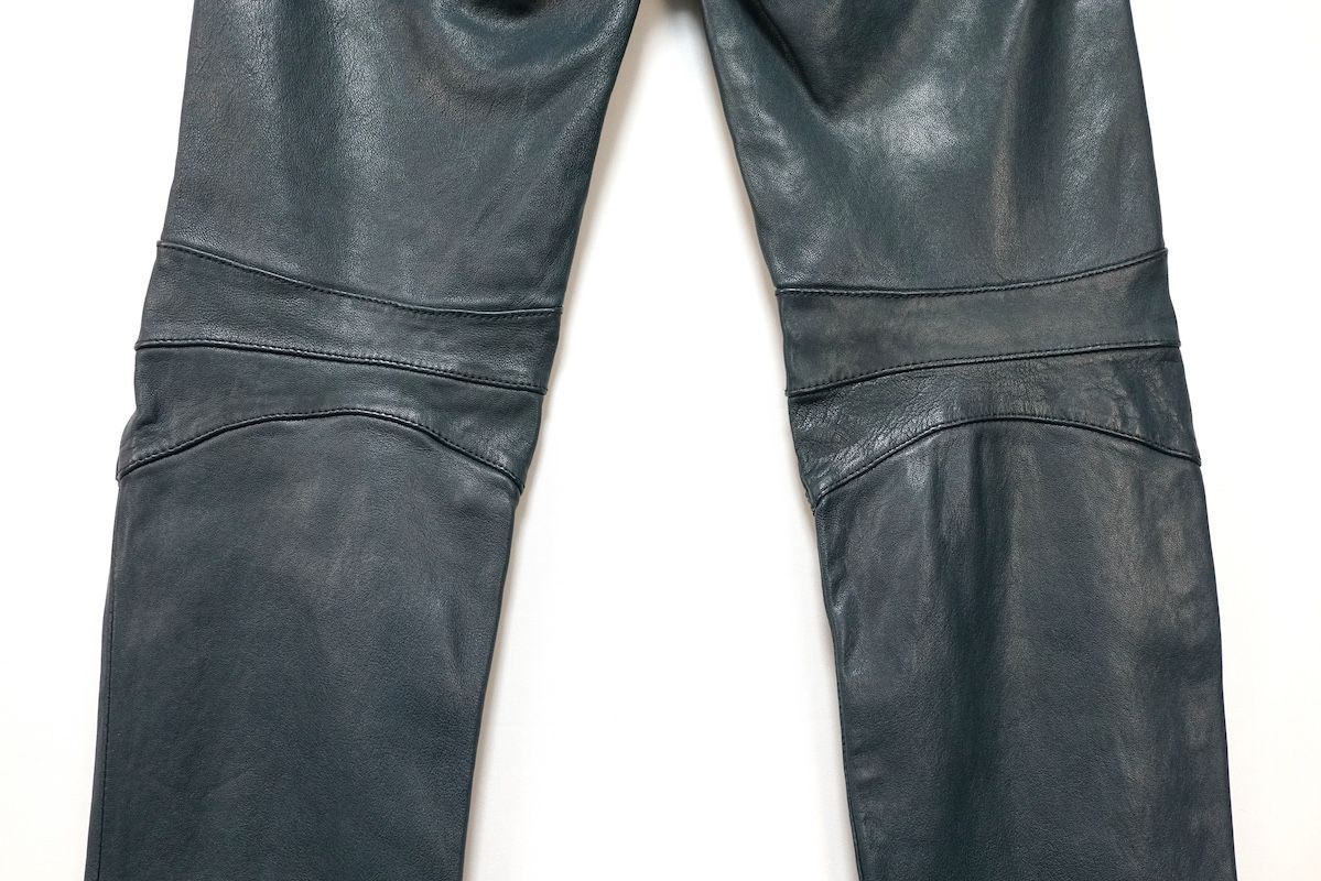 BALMAIN バルマン オール レザー スリム バイカー パンツ ジッパー