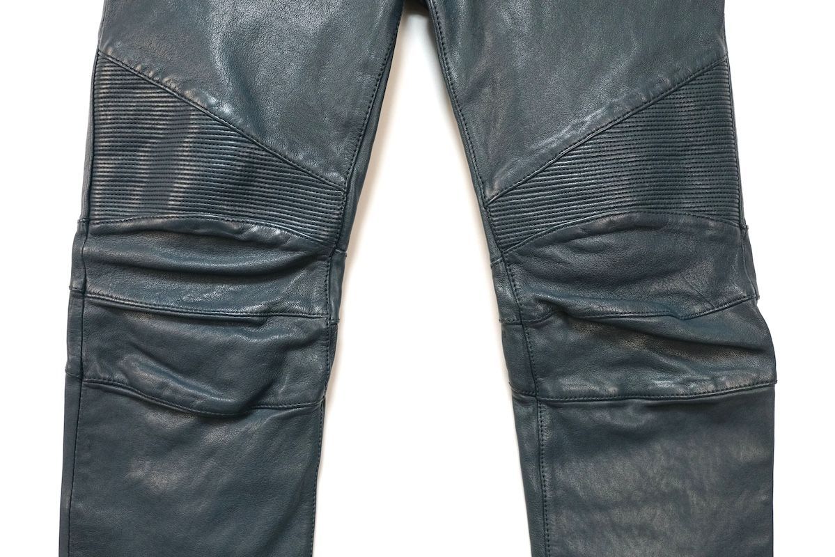 BALMAIN バルマン オール レザー スリム バイカー パンツ ジッパー