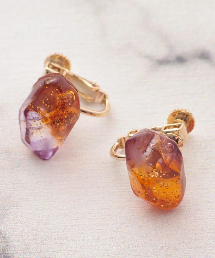 チチカカ] クリア グラデーション イヤリング レディース ネジバネ式