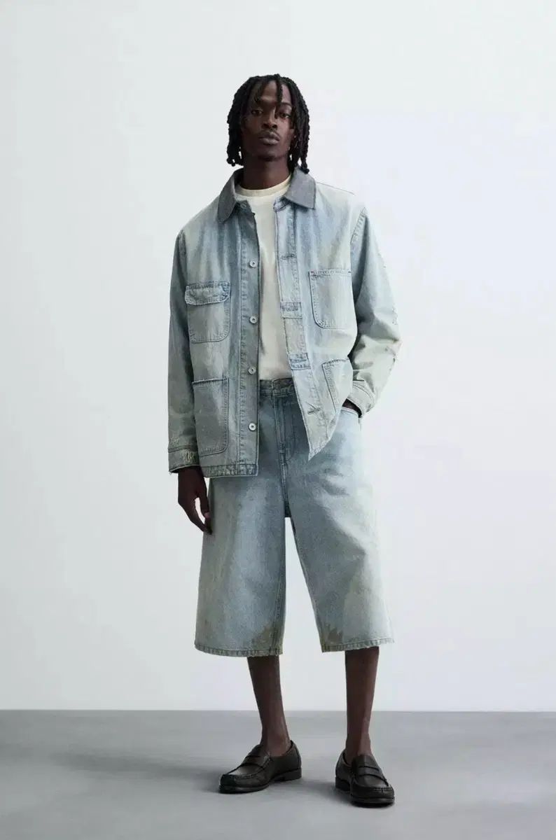 新品) ZARA ヴィンテージ ウォッシュ デニム セットアップ - メルカリ