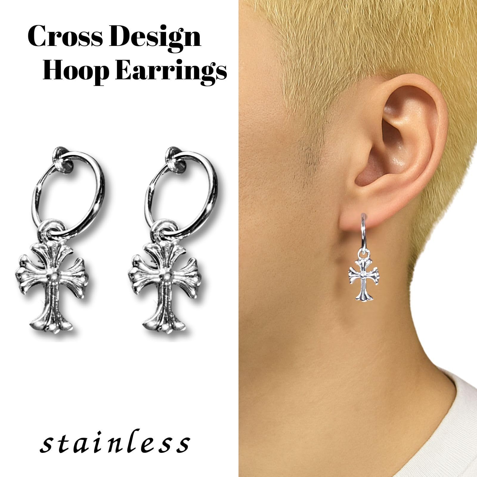 クロス チャーム フェイク ピアス フープ イヤリング ジミン BTS