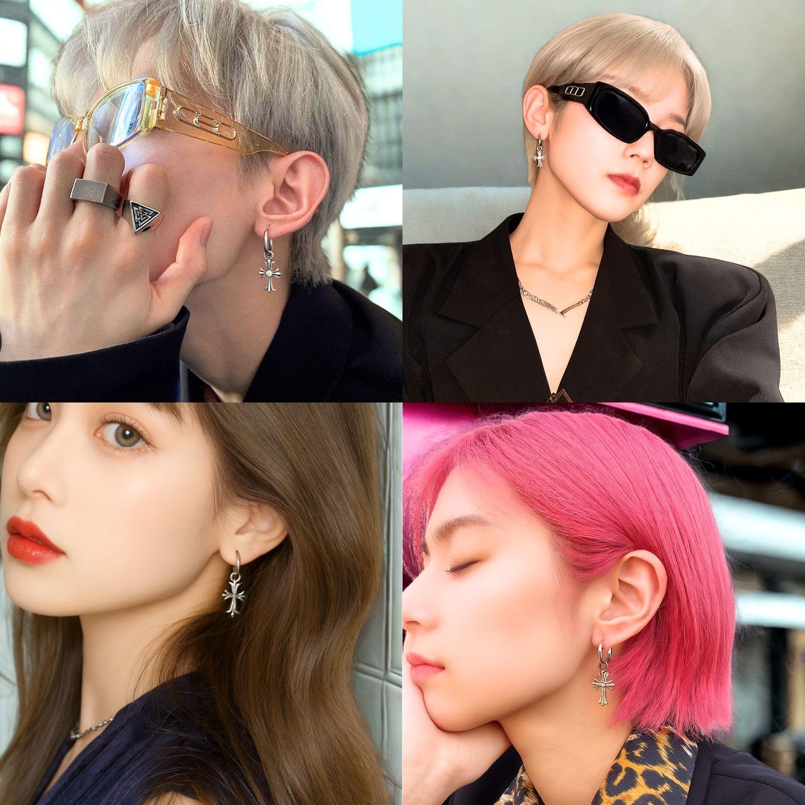 クロス チャーム フェイク ピアス フープ イヤリング ジミン BTS