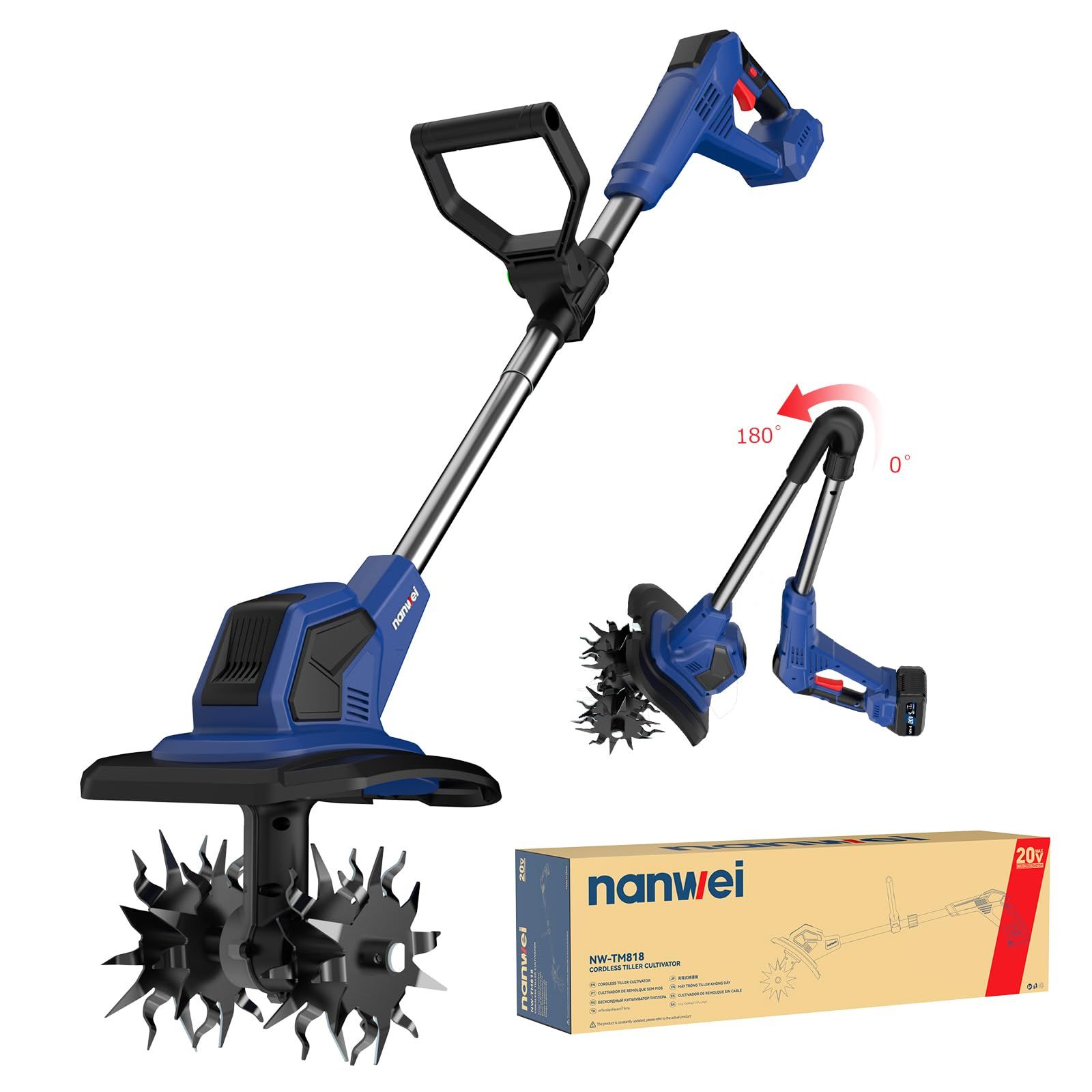 nanwei 電動耕運機バッテリー付き　耕運機 迅速に発送】【2025新型】NANWEI コードレス耕運機 充電式耕うん機