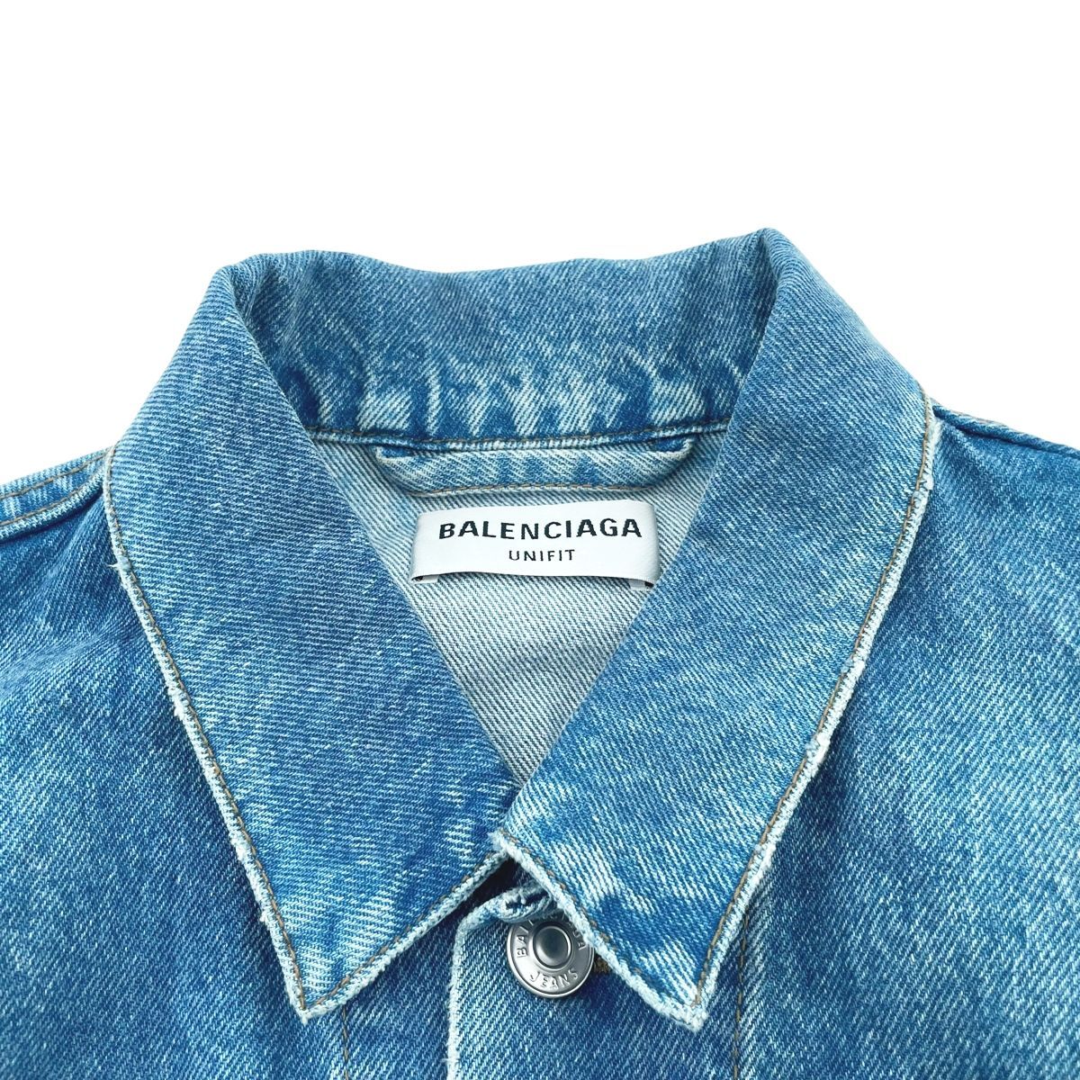 中古】BALENCIAGA バレンシアガ スプレープリント デニムジャケット 