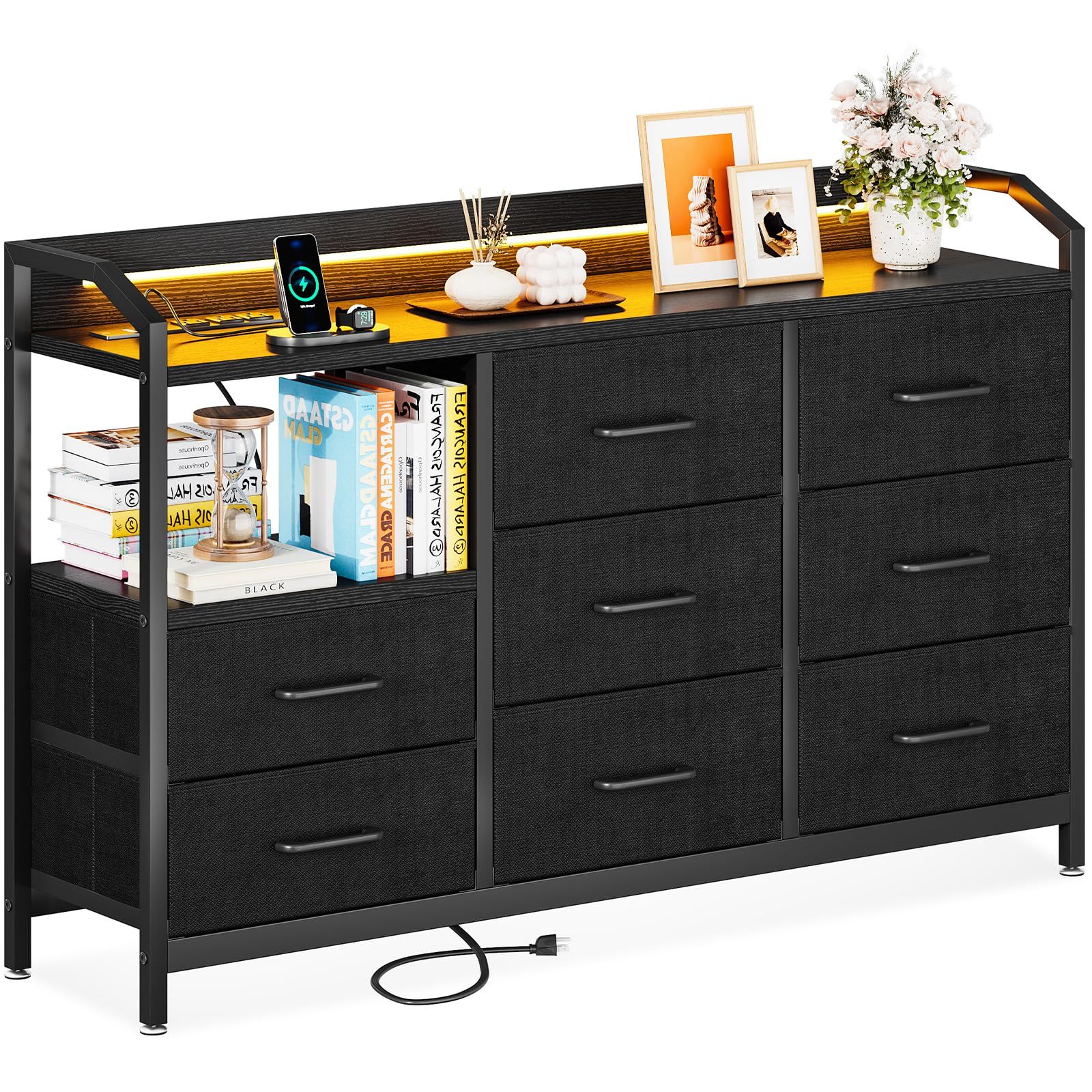 AODK タンス チェスト 衣裝ケース 収納ケース 衣装棚 洋服収納 led付き