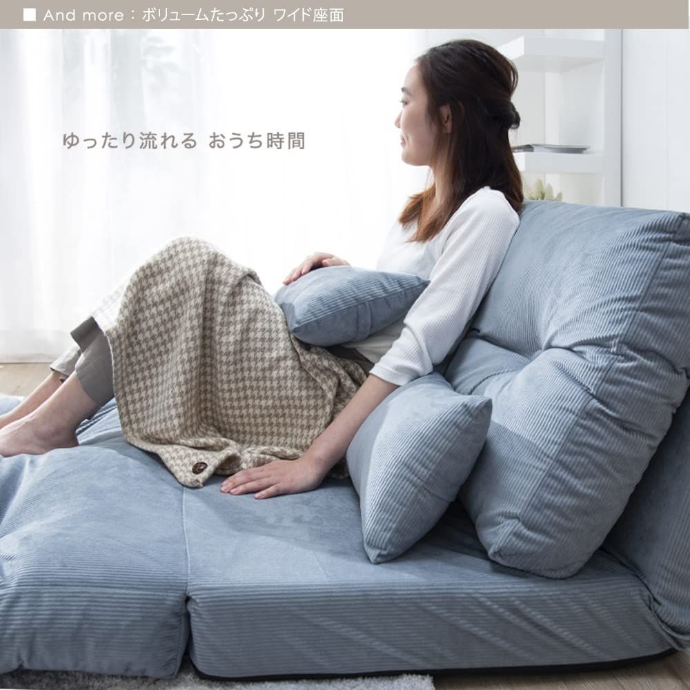 タンスのゲン ソファーベッド 3WAY 1人掛け 14段階リクライニング 極厚