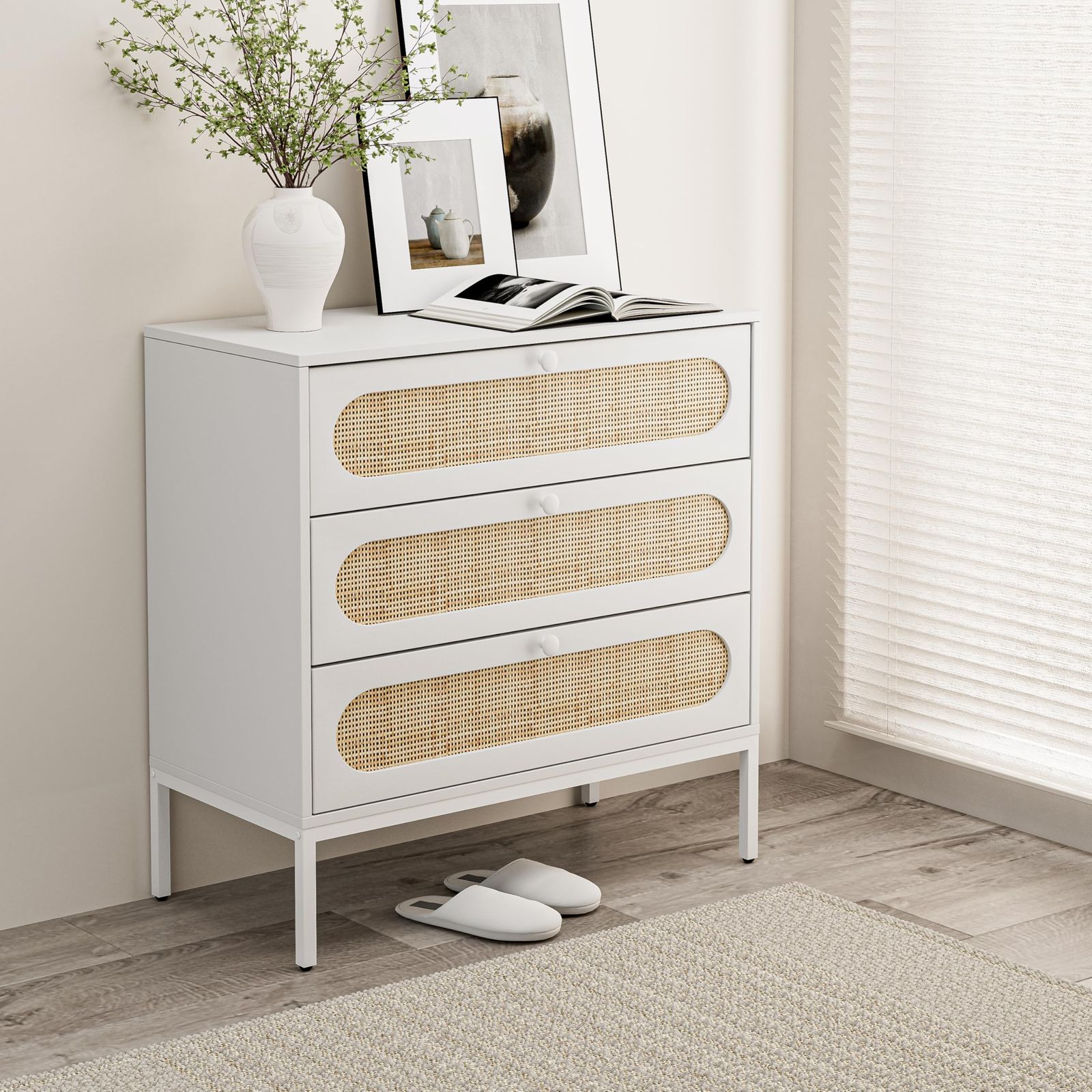 IKIFLY 収納チェスト 引き出し 木製 タンス チェストラタン調