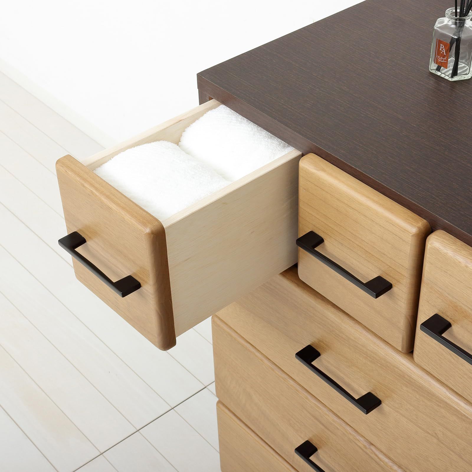 天然木自在チェスト6D 引き出し タンス 衣類収納 木製 シンプル 74×41