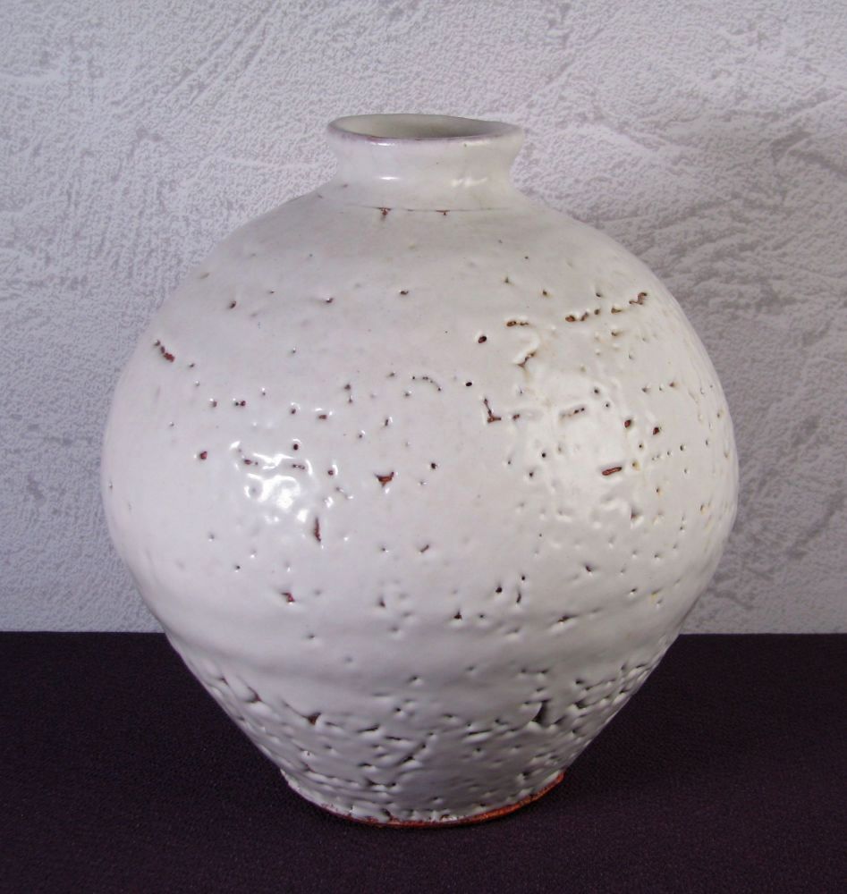 三輪栄造作 萩花入 高さ：22cm 極美品 共箱・共布 ※11代三輪休雪次男