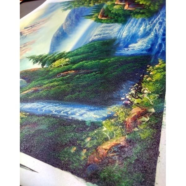 迫力ある大きい油絵 〕 油絵額 F10号サイズ グリーン 「大自然の恵