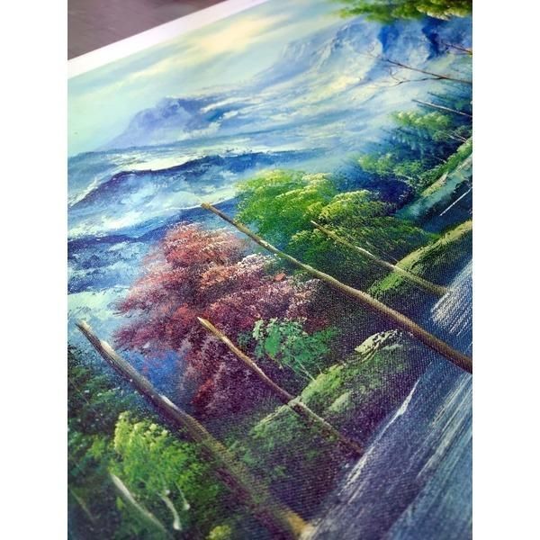 迫力ある大きい油絵 〕 油絵額 F10号サイズ 高木タケシ 「自然の調和