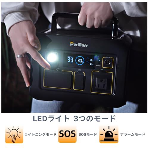 ポータブル電源 300 w (500 w ピーク)、288Wh (90,000mAh) ソーラー