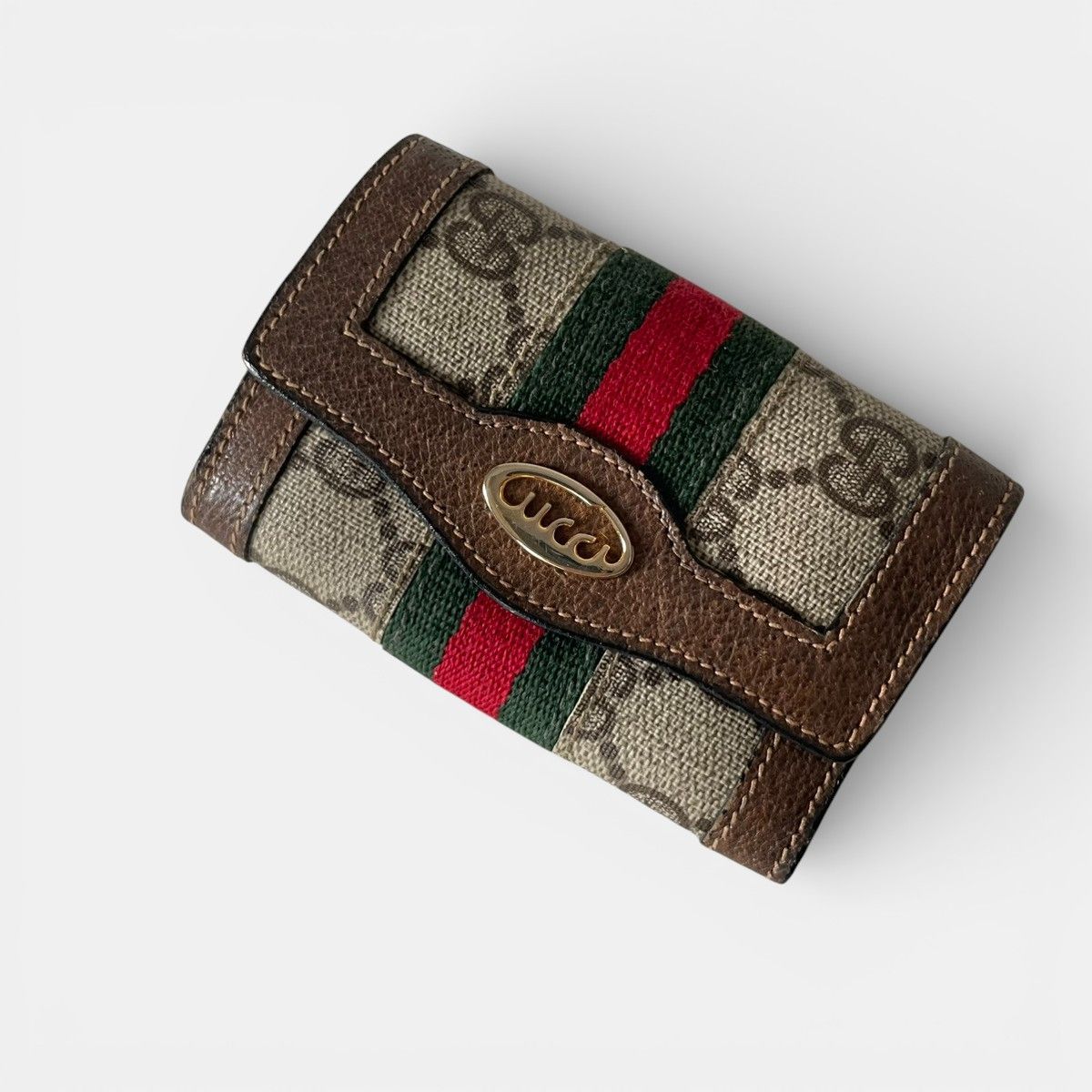 GUCCI オールドグッチ 8連キーケース GG シェリーライン 筆記体ロゴ