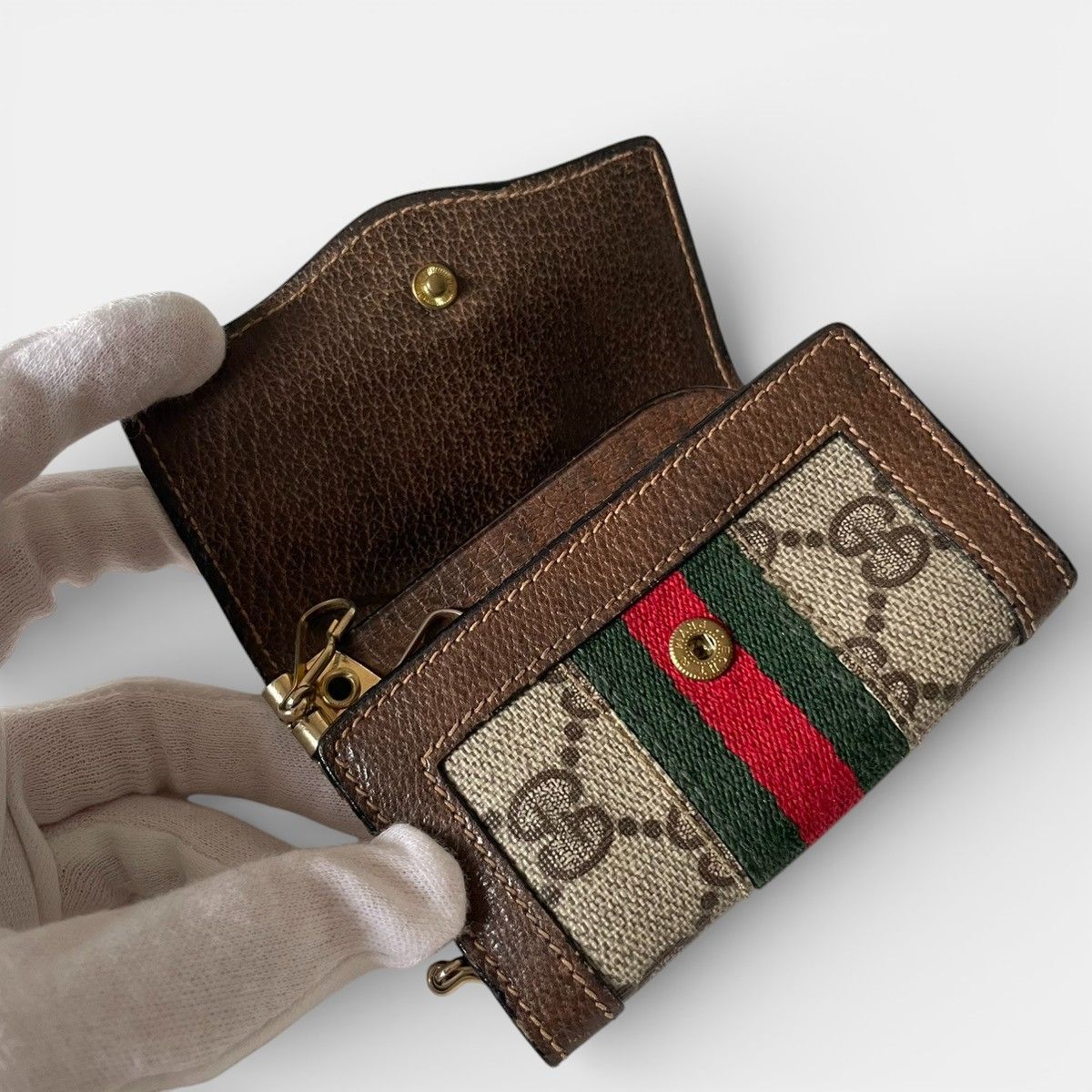 GUCCI オールドグッチ 8連キーケース GG シェリーライン 筆記体ロゴ