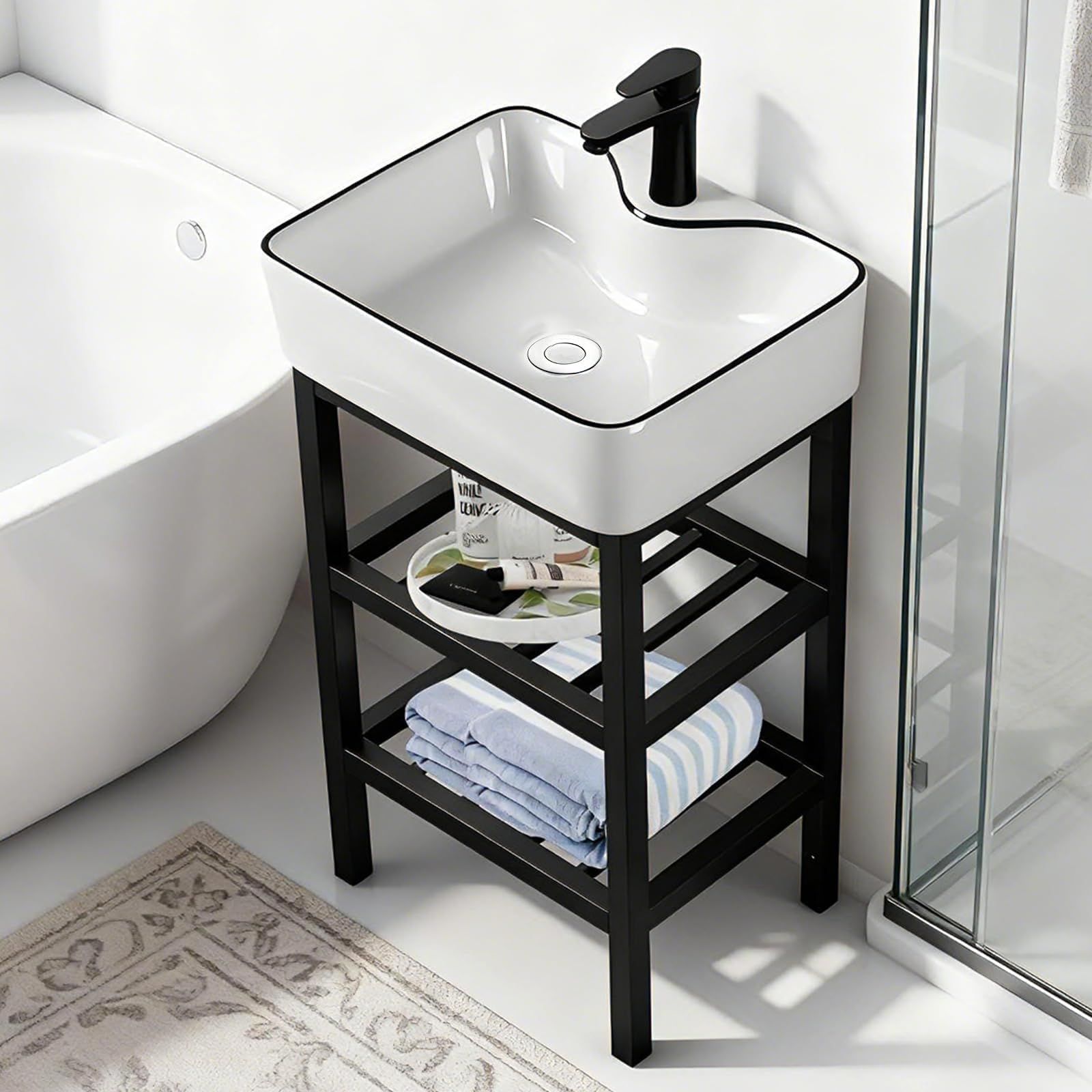 迅速に発送】流し台 陶器製 ガーデンシンク ホットおよびコールド蛇口