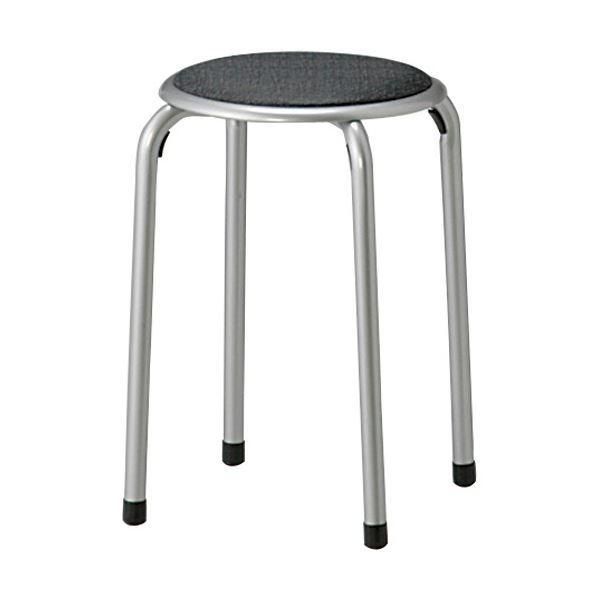 （まとめ）不二貿易 パイプ丸イス TX-01/10 ブラック 14069 1脚 〔×5セット〕