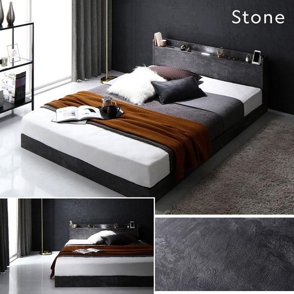 ベッド シングル ベッドフレームのみ ブラック 宮付 すのこ ローベッド