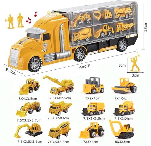 建設車両 1台収納車 12台ミニカーセット トラック 車おもちゃ 工事