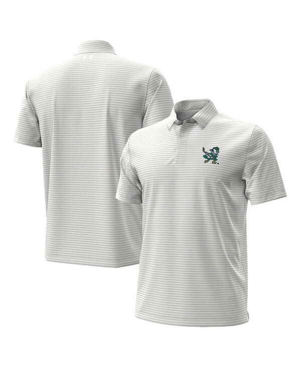 アンダーアーマー メンズ トップス ポロシャツ Under Armour Mens White Notre Dame Fighting Irishockey Leprechaun Drive Micro Groove Stripe Polo Shirt Whi