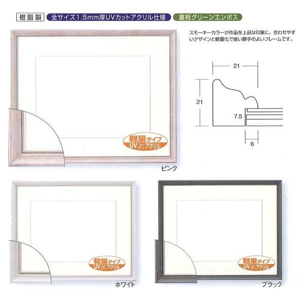 軽量水彩額 〕 水彩額 F10号 ホワイト 色あせを防ぐUVカットアクリル