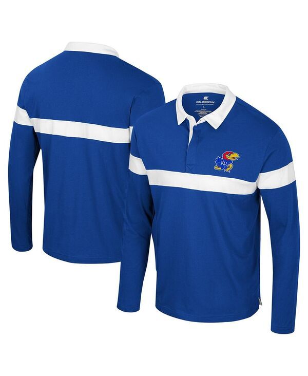 コロシアム メンズ トップス ポロシャツ Colosseum Mens Royal Kansas Jayhawks Too Cool For School Long Sleeve Polo Shirt Royal