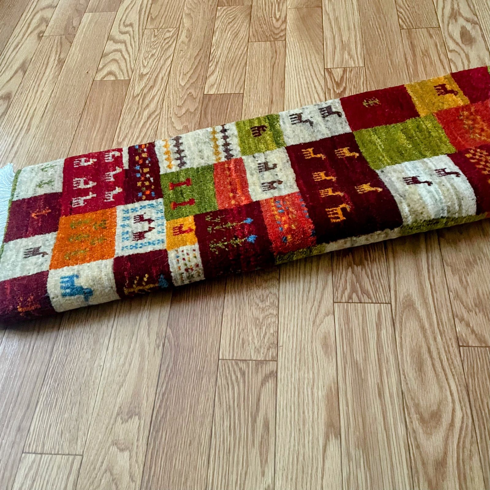 本物保証】最高級ロリバフ ギャッベ 59×83cm 手織り ペルシャ絨毯 玄関