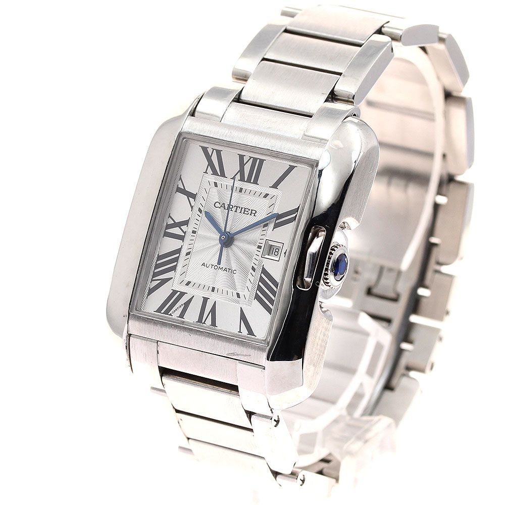  カルティエ CARTIER W5310009 タンクアングレーズLM デイト 自動巻き メンズ _820929 防寒アウター 自動巻き時計 腕時計(アナログ)