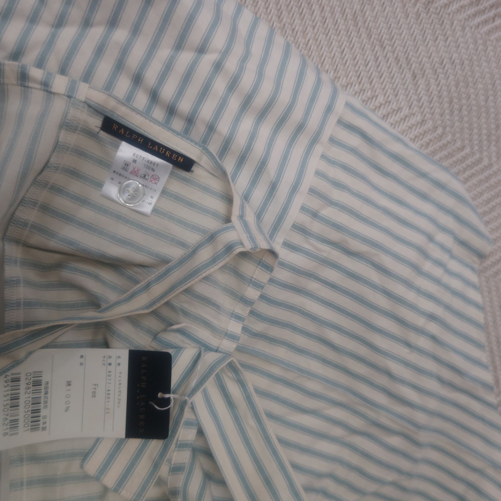 未使用タグ付き Ralph Lauren ラルフローレン 綿100%エプロン オフ