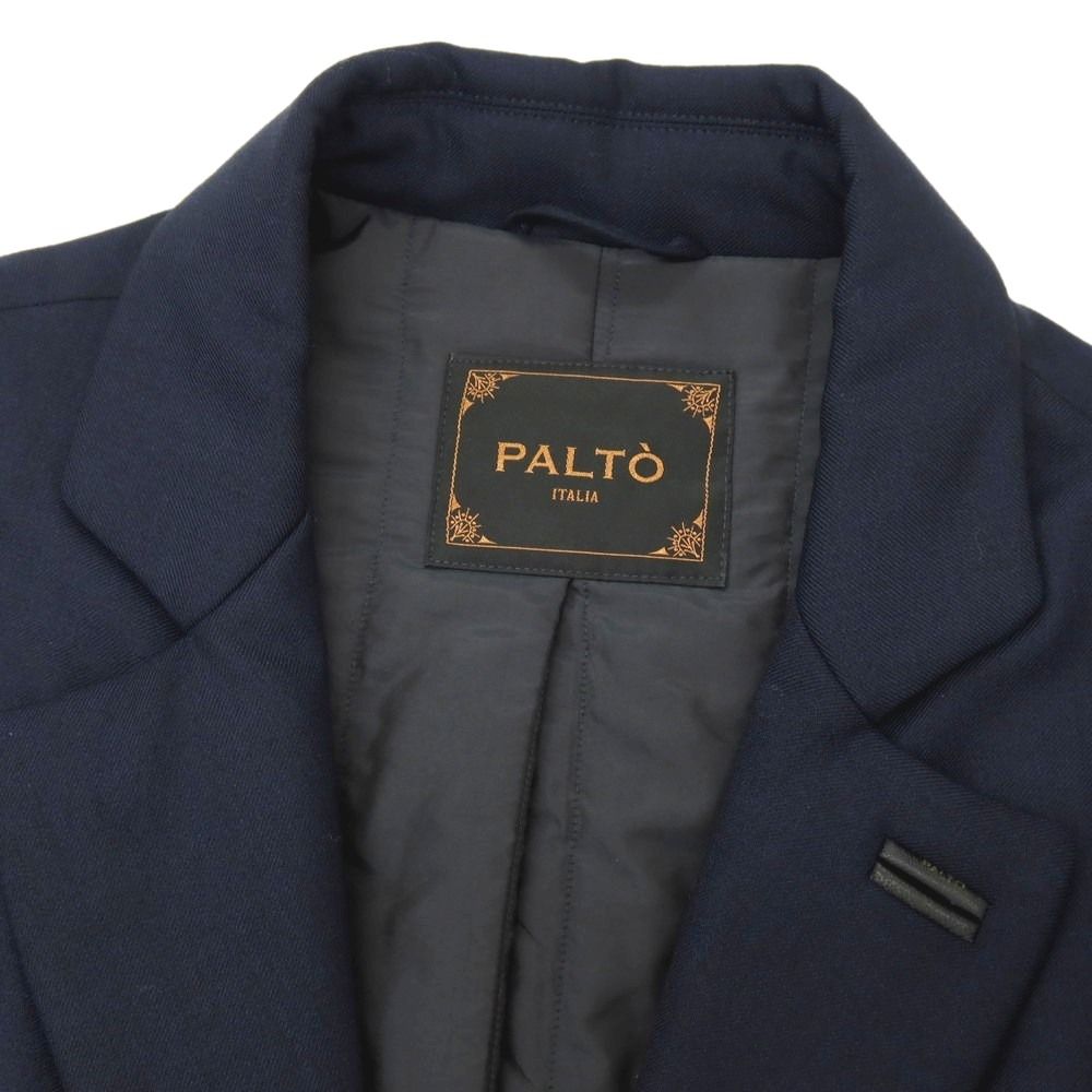 【中古】パルト PALTO ポリエステルウールポリウレタン 中綿入り チェスターフィールドコート ネイビー【サイズ50】【メンズ】 中古】パルト PALTO ポリエステルウールポリウレタン 中綿入り