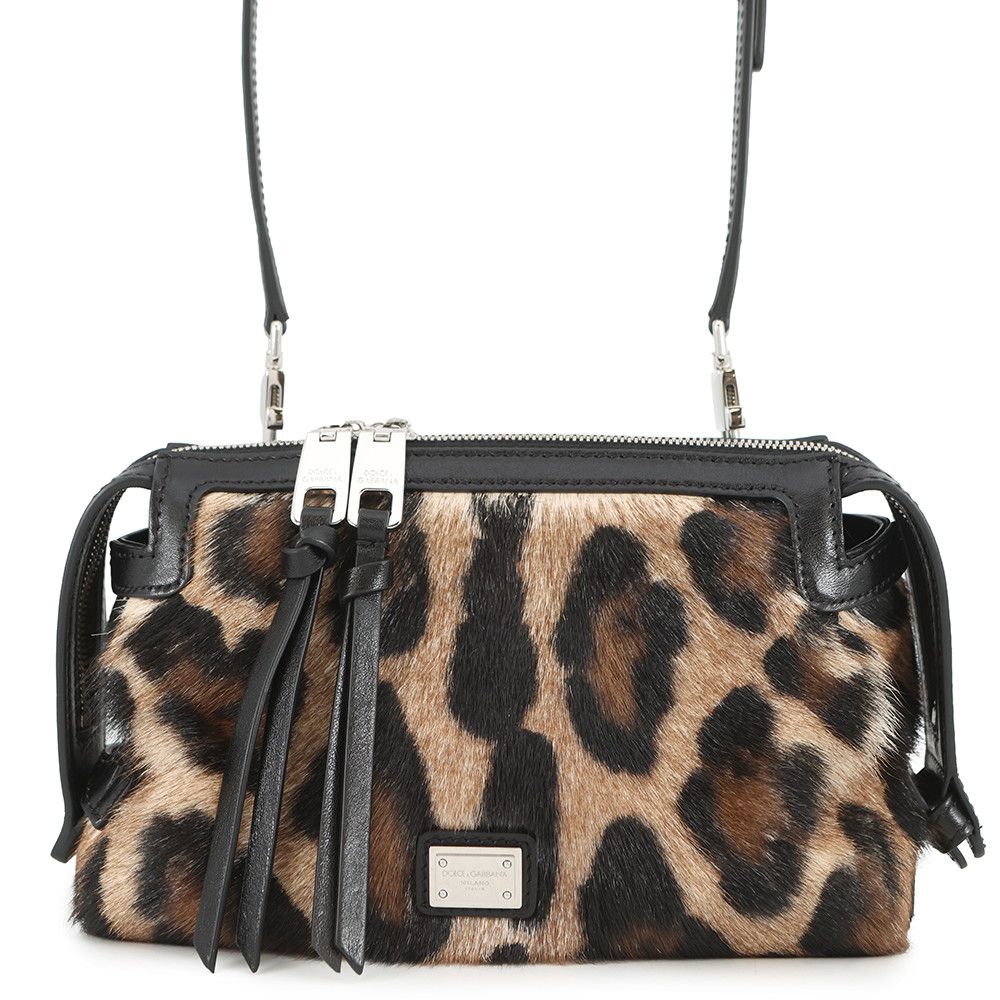 ドルチェ＆ガッバーナ ショルダーバッグ レオパード ハラコ レザー