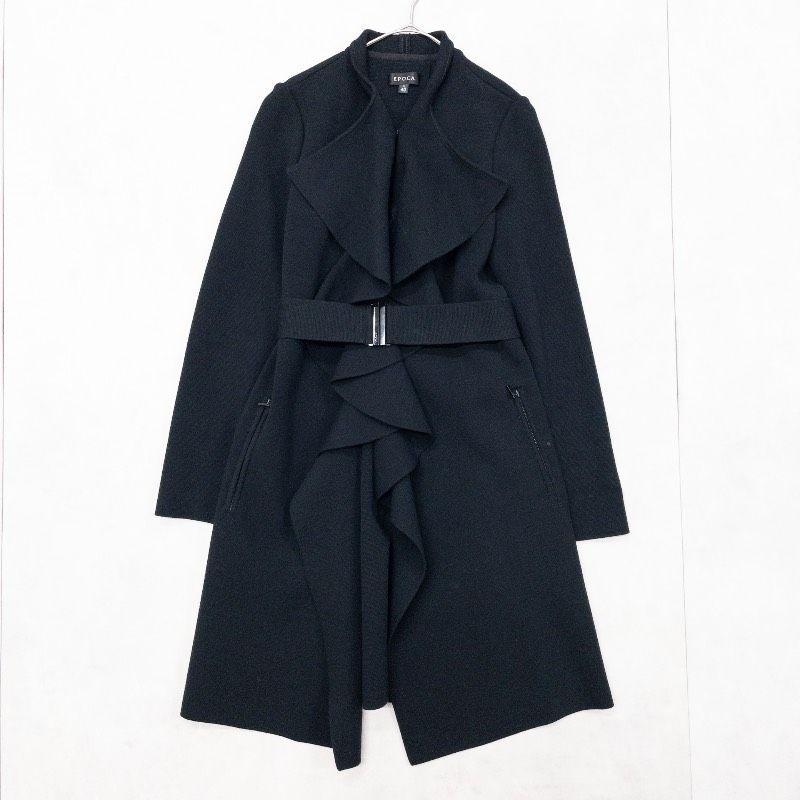 EPOCA エポカ ニットコート ミラノリブ ベルト フリル レーヨン